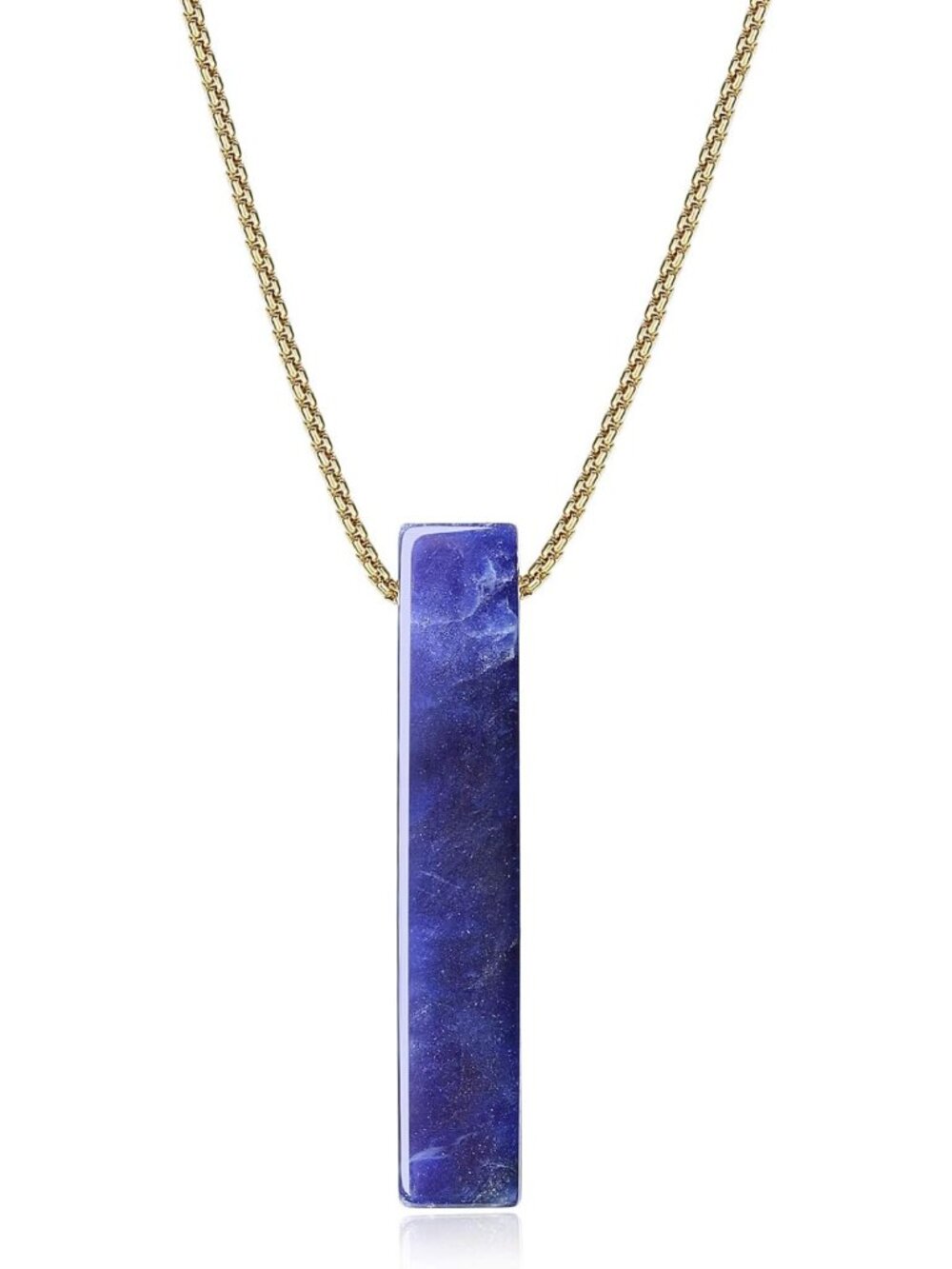 COAI Crystal Necklace for Men Women Simple Bar Pendant, Sodalite/Tiger Eye/Black